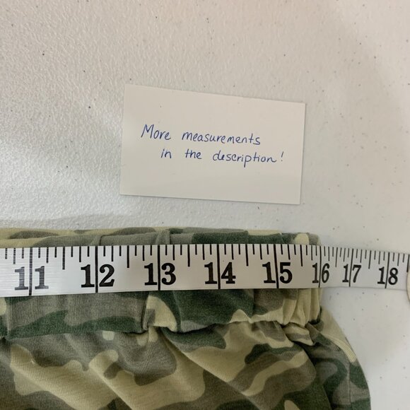 Tickled Teal Skirt sz XL Camo Camouflage Green Simple Pull on Knee Length 24" - Picture 9 of 9